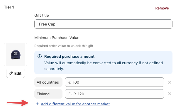 Geo-based spend thresholds settings in Upnova