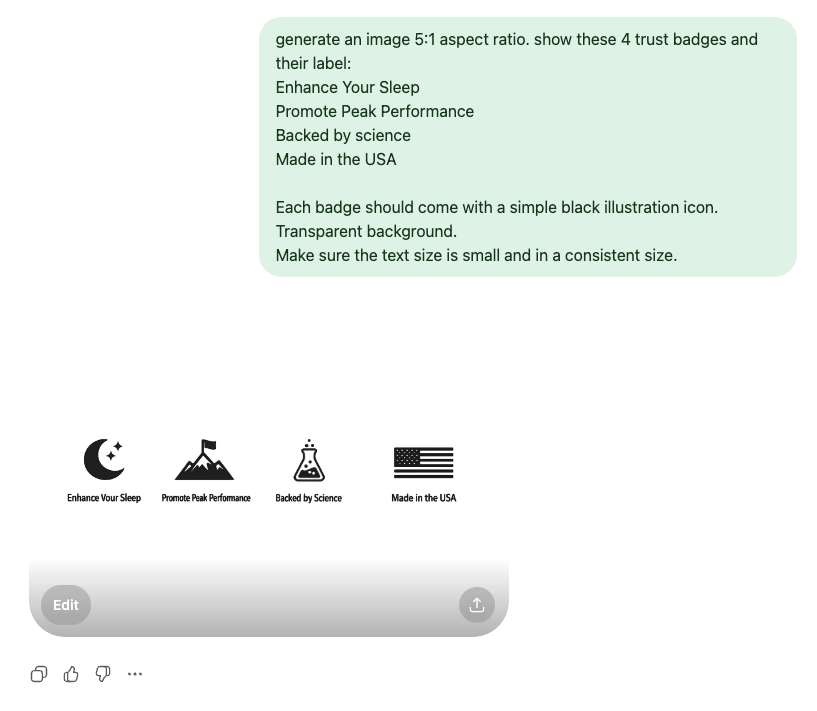 ChatGPT-generated trust badge strip
